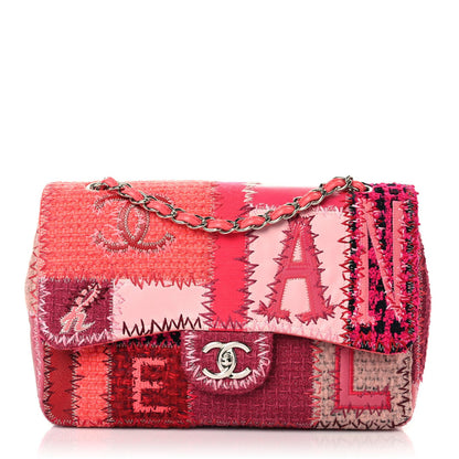 Chanel Tweed Patchwork Jumbo Single Flap Pink 1 of 11
