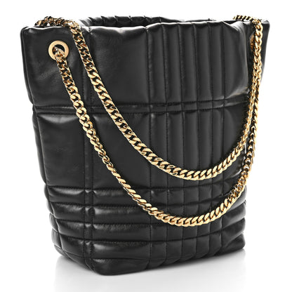 Burberry Lambskin Quilted Medium Lola Bucket Bag Black 3 of 8