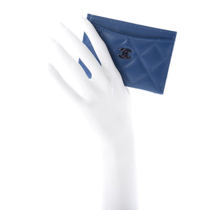 Chanel Lambskin Quilted Card Holder Blue Pink 2 of 10