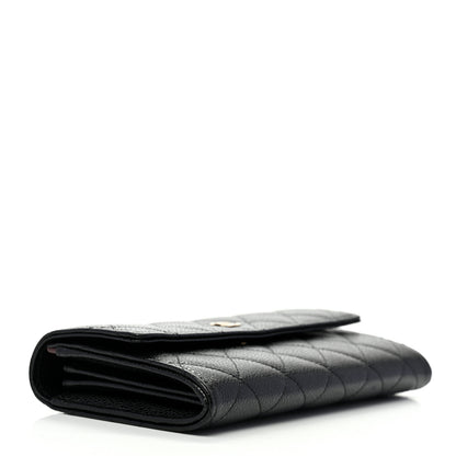 Chanel Caviar Quilted Large Gusset Flap Wallet Black 4 of 8
