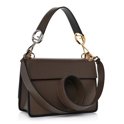 Fendi Vitello Century F is Fendi Bi-Color FF 1974 Embossed Kan I Shoulder Bag Maya Black 3 of 14