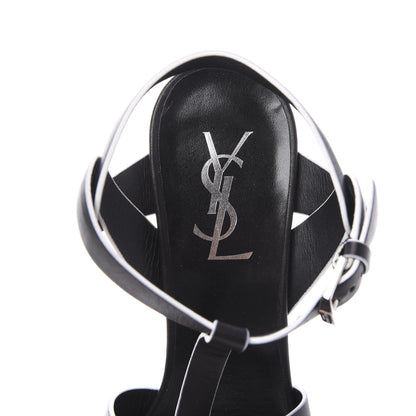 Saint Laurent Calfskin Tribute 105 Platform Sandals 36.5 Black White 7 of 8