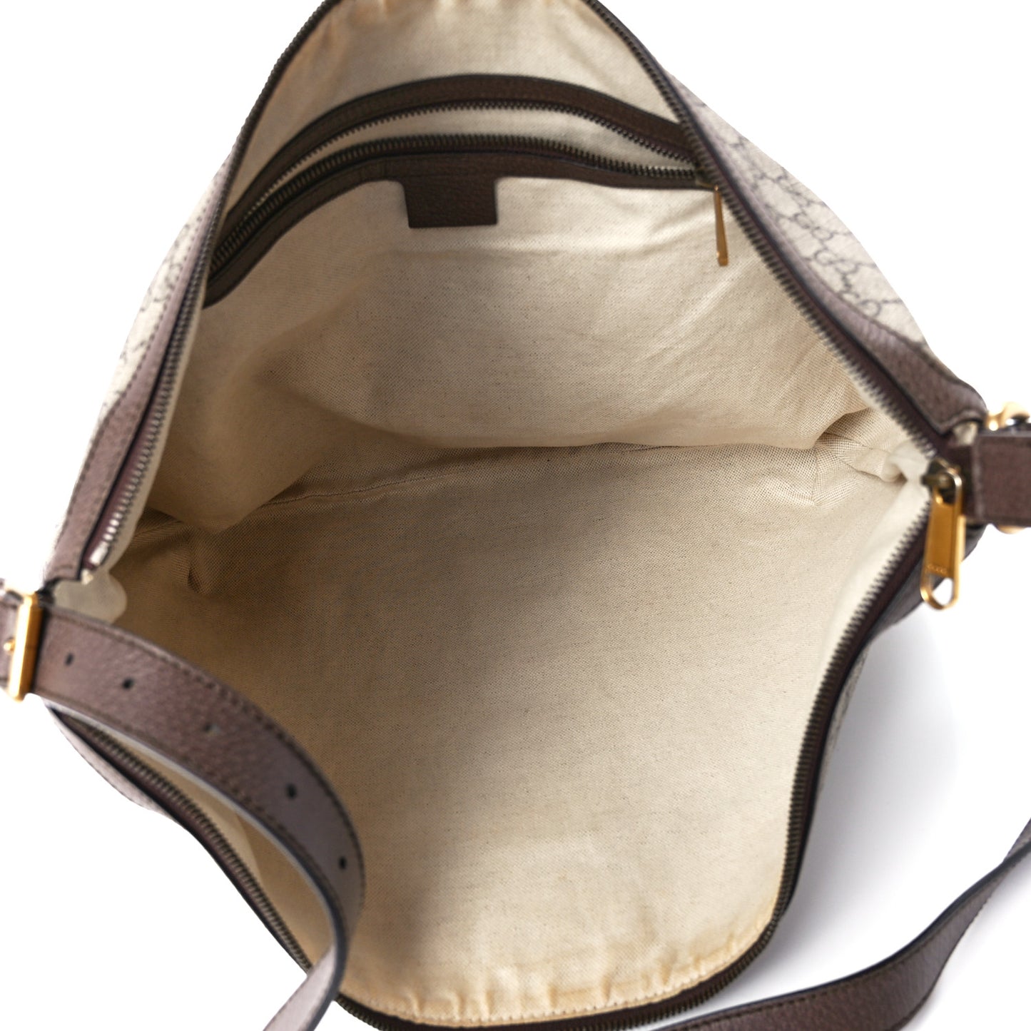 GG Supreme Monogram Web Ophidia Half Moon Hobo Brown