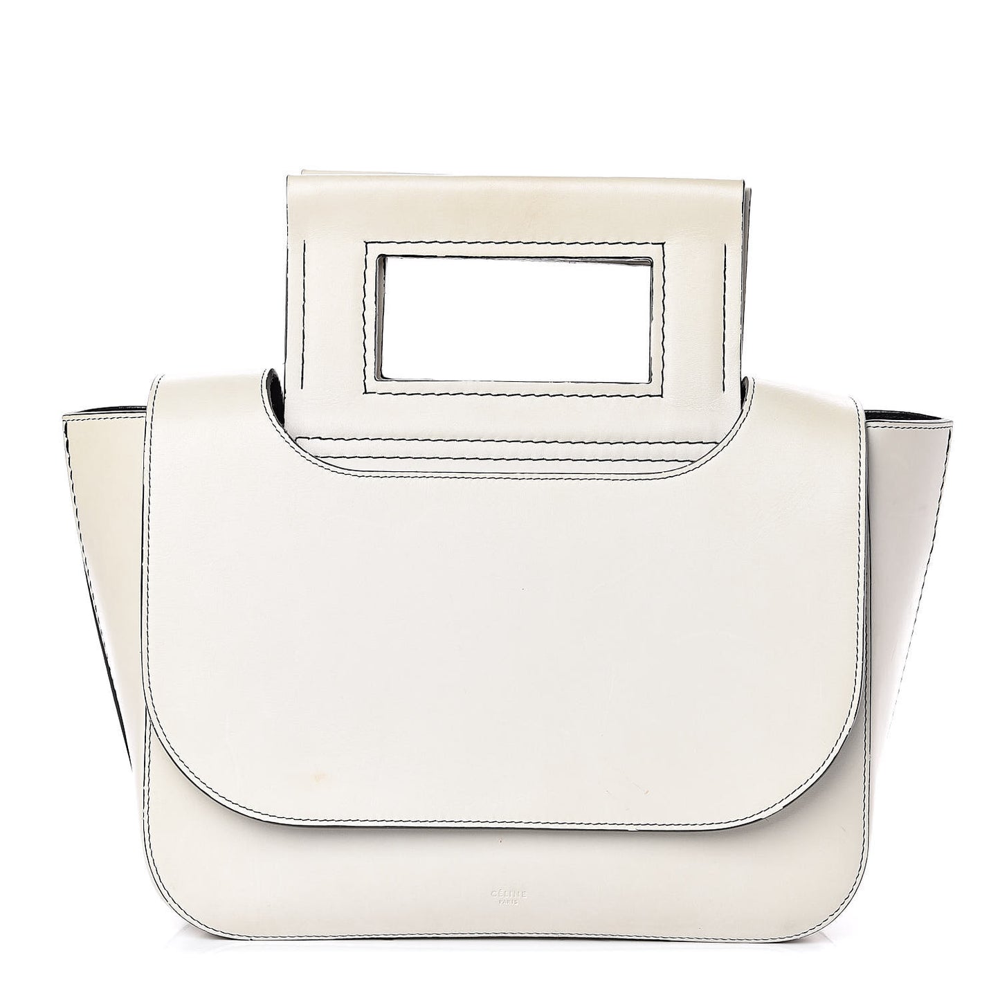 Natural Calfskin Small Square With Pocket White
