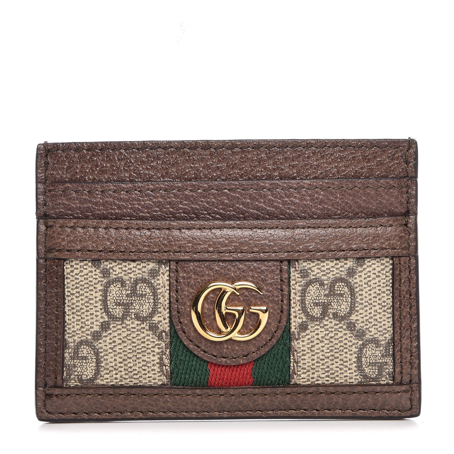 Gucci GG Supreme Monogram Ophidia Card Holder Brown 1 of 7