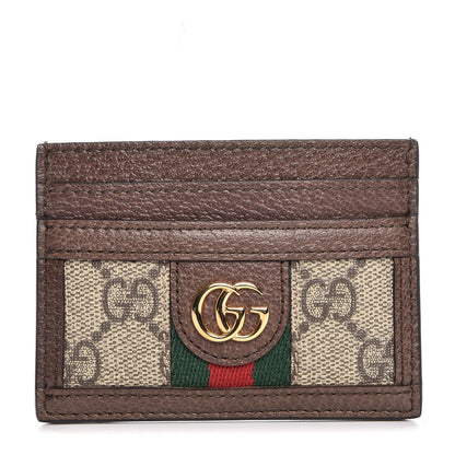 Gucci GG Supreme Monogram Ophidia Card Holder Brown 1 of 7