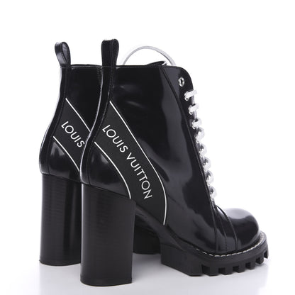 Louis Vuitton Glazed Calfskin Star Trail Ankle Boots 38 Black 4 of 7