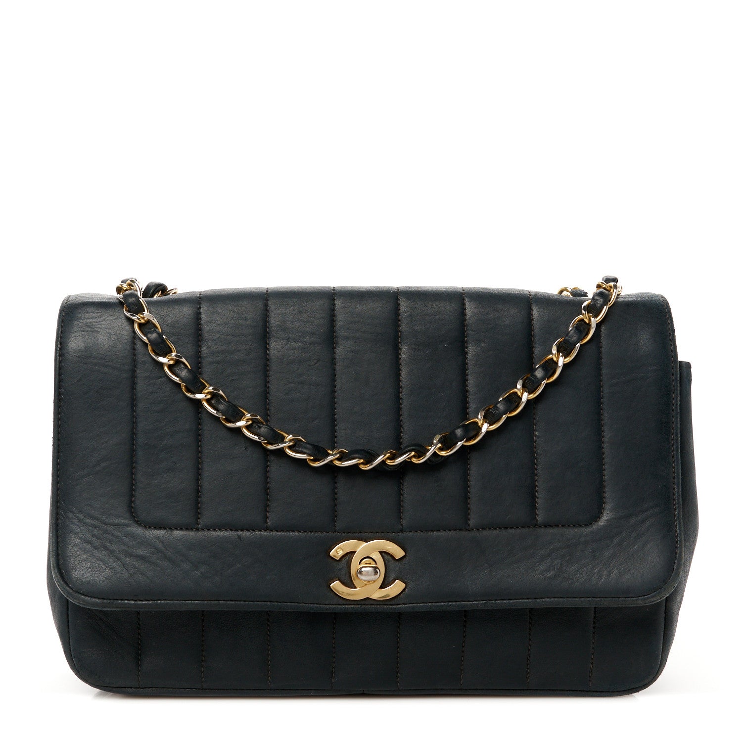 Chanel Lambskin Vertical Quilted Small Single Flap Black 1 of 15