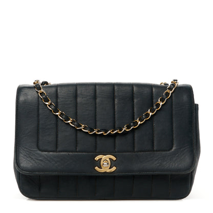Chanel Lambskin Vertical Quilted Small Single Flap Black 1 of 15
