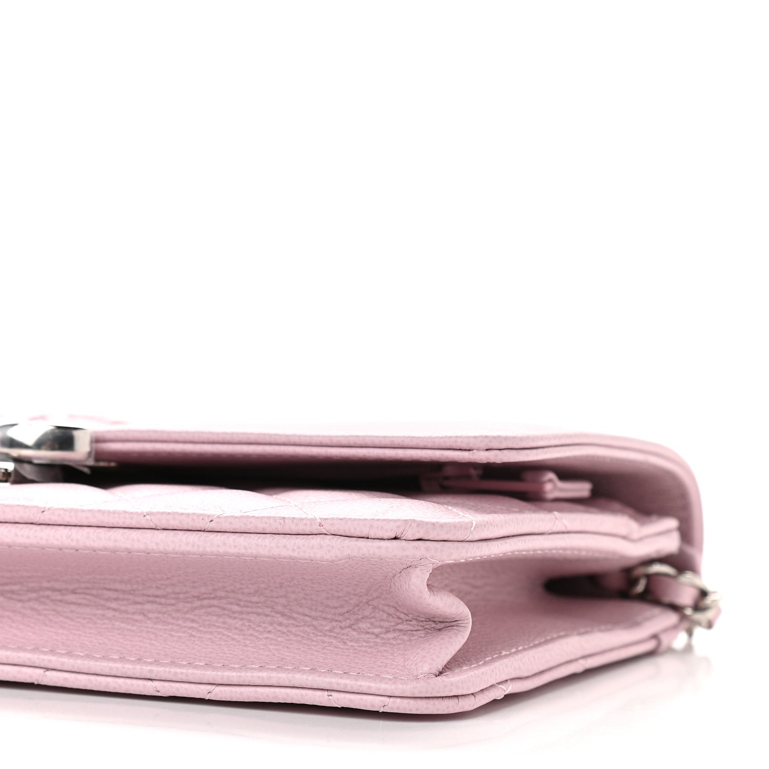 Chanel Grained Calfskin Quilted CC Box Wallet On Chain WOC Light Pink 10 of 11