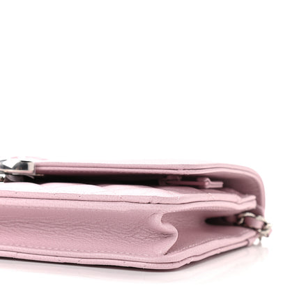 Chanel Grained Calfskin Quilted CC Box Wallet On Chain WOC Light Pink 10 of 11