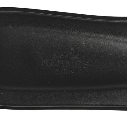 Hermes Calfskin Studded Oran Sandals 40 Black 8 of 10