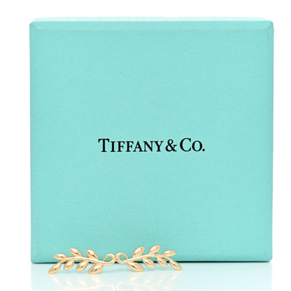 Tiffany 18K Yellow Gold Paloma Picasso Olive Leaf Climber Earrings 4 of 4