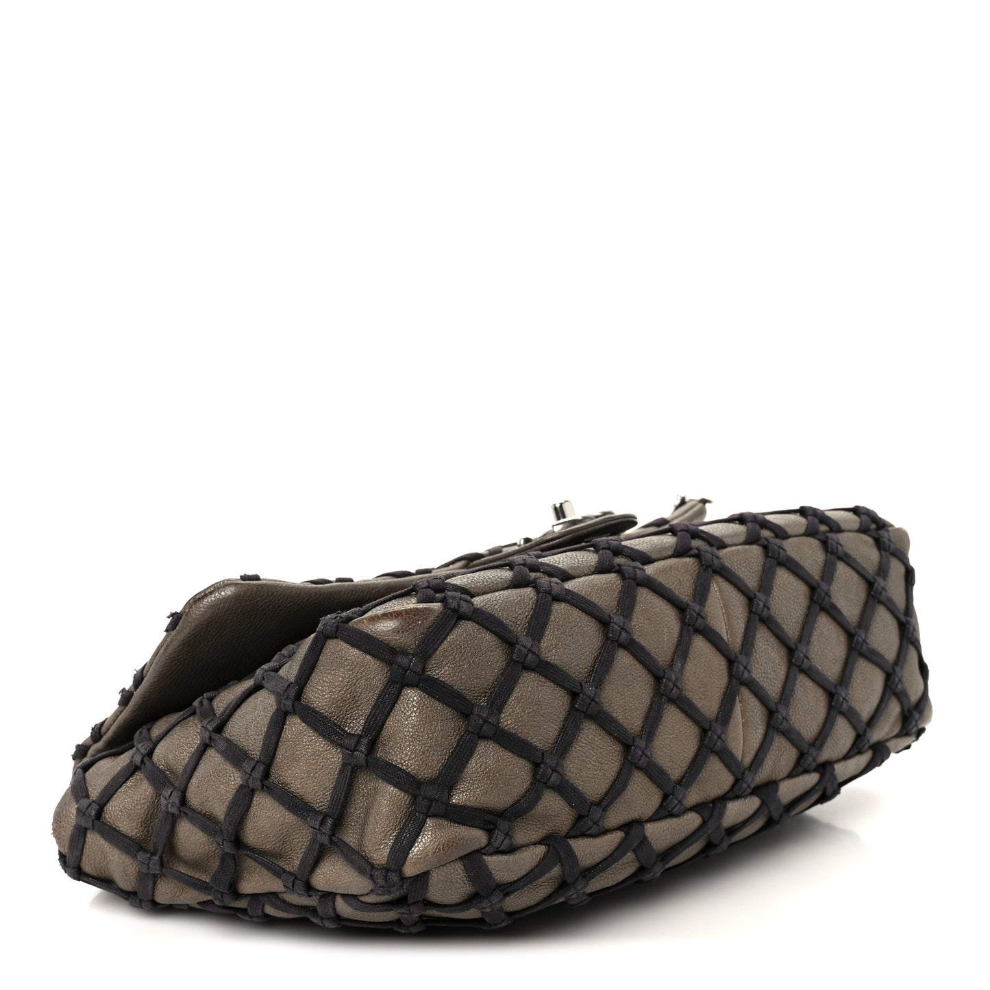 Calfskin Jumbo Canebiers Net Flap Brown
