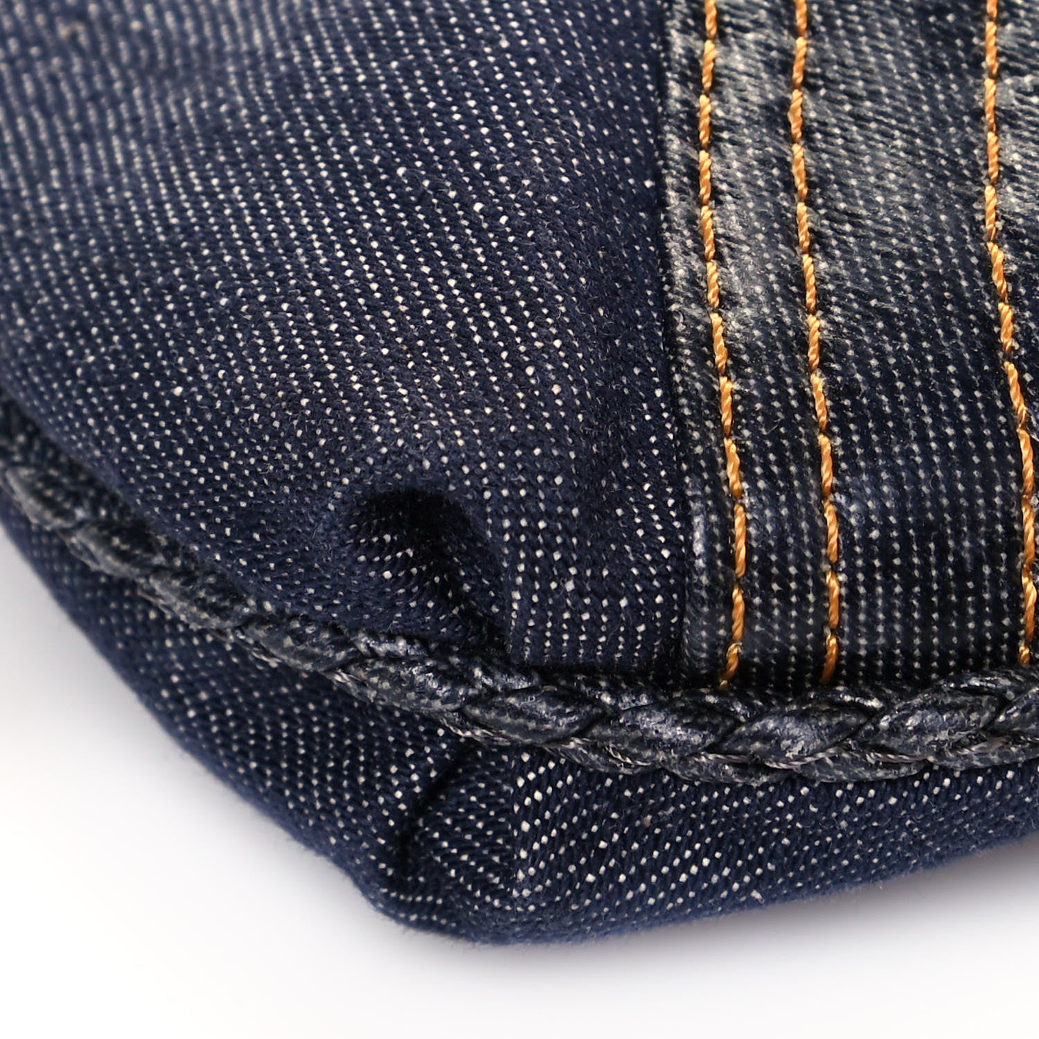 Fendi Denim Spalmati Woven Spy Pouch Bag Blue 9 of 13