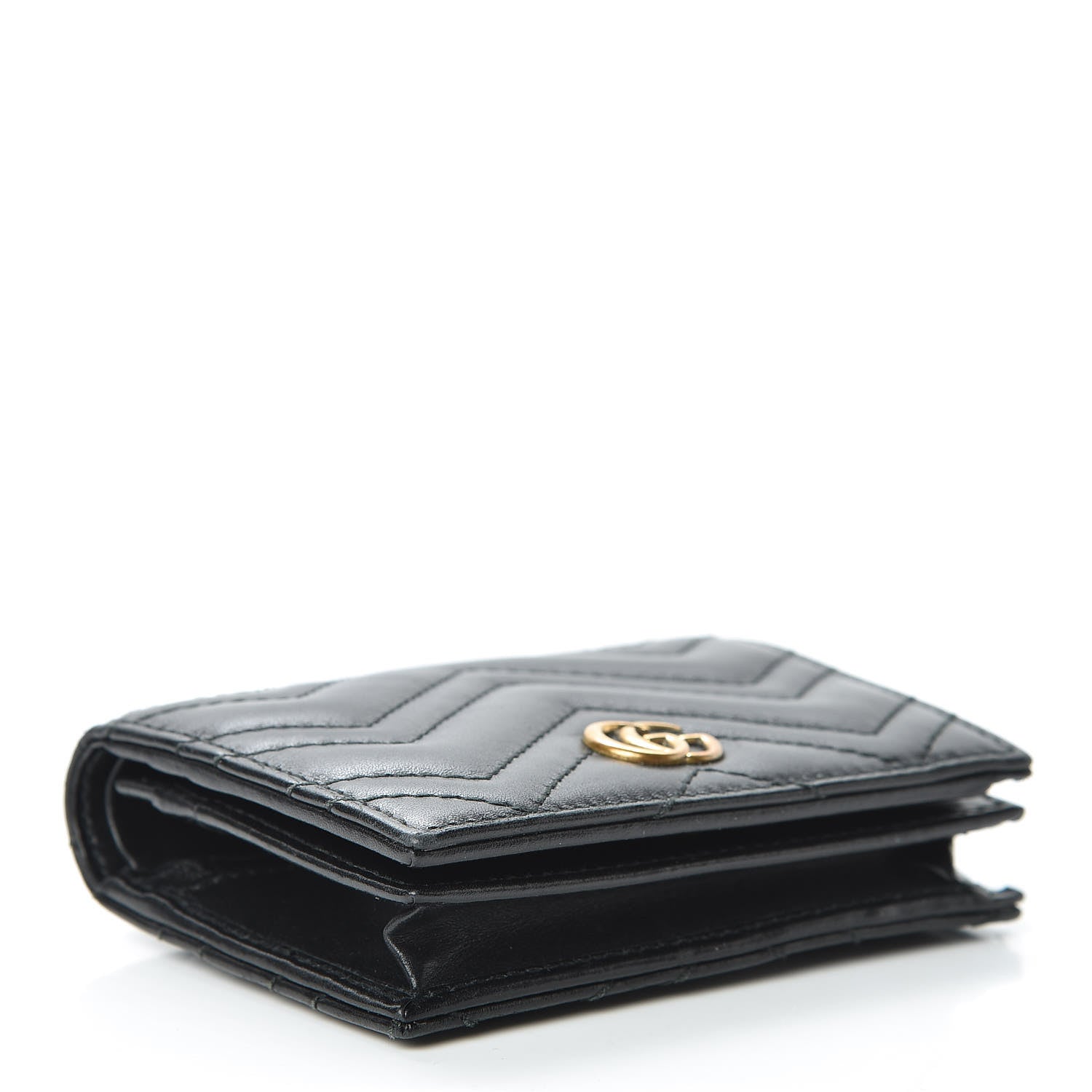 Gucci Calfskin Matelasse GG Marmont Card Case Wallet Black 4 of 11