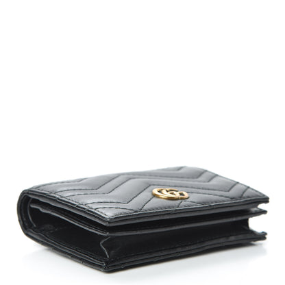 Gucci Calfskin Matelasse GG Marmont Card Case Wallet Black 4 of 11
