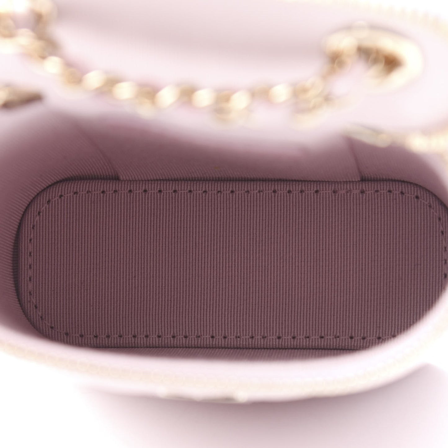 Caviar Quilted Small Vertical Coco Beauty Vanity Case With Chain Light Pink