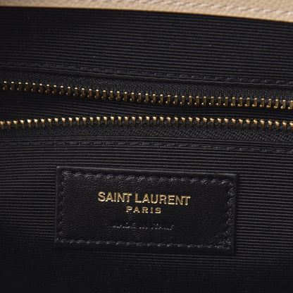 Saint Laurent Grain De Poudre Matelasse Chevron Large Monogram Satchel Nude Powder 6 of 11