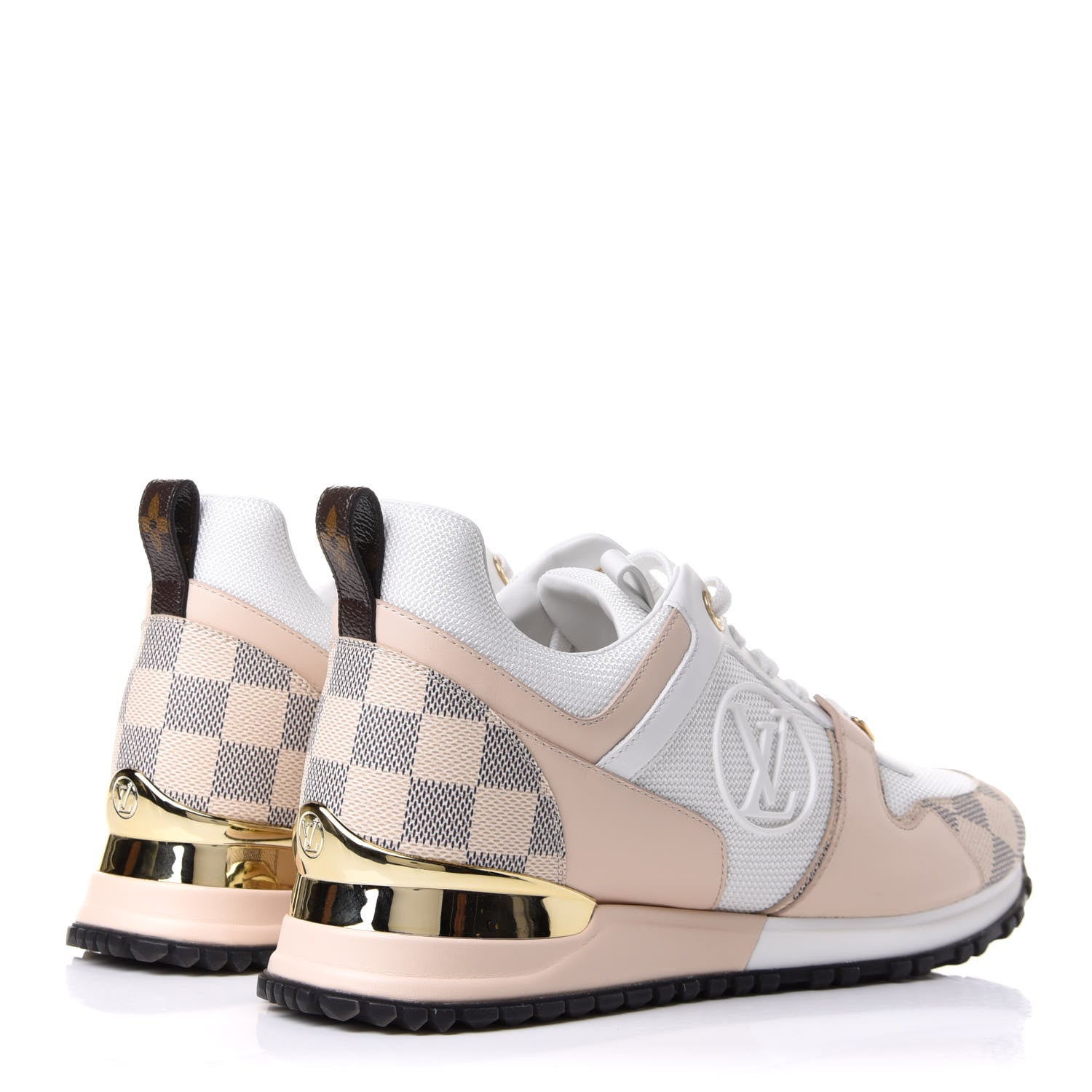 Louis Vuitton Calfskin Damier Azur Run Away Sneakers 38 White 4 of 11