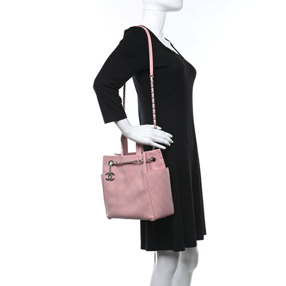 Chanel Grained Calfskin CC Pocket Tote Pink 2 of 9