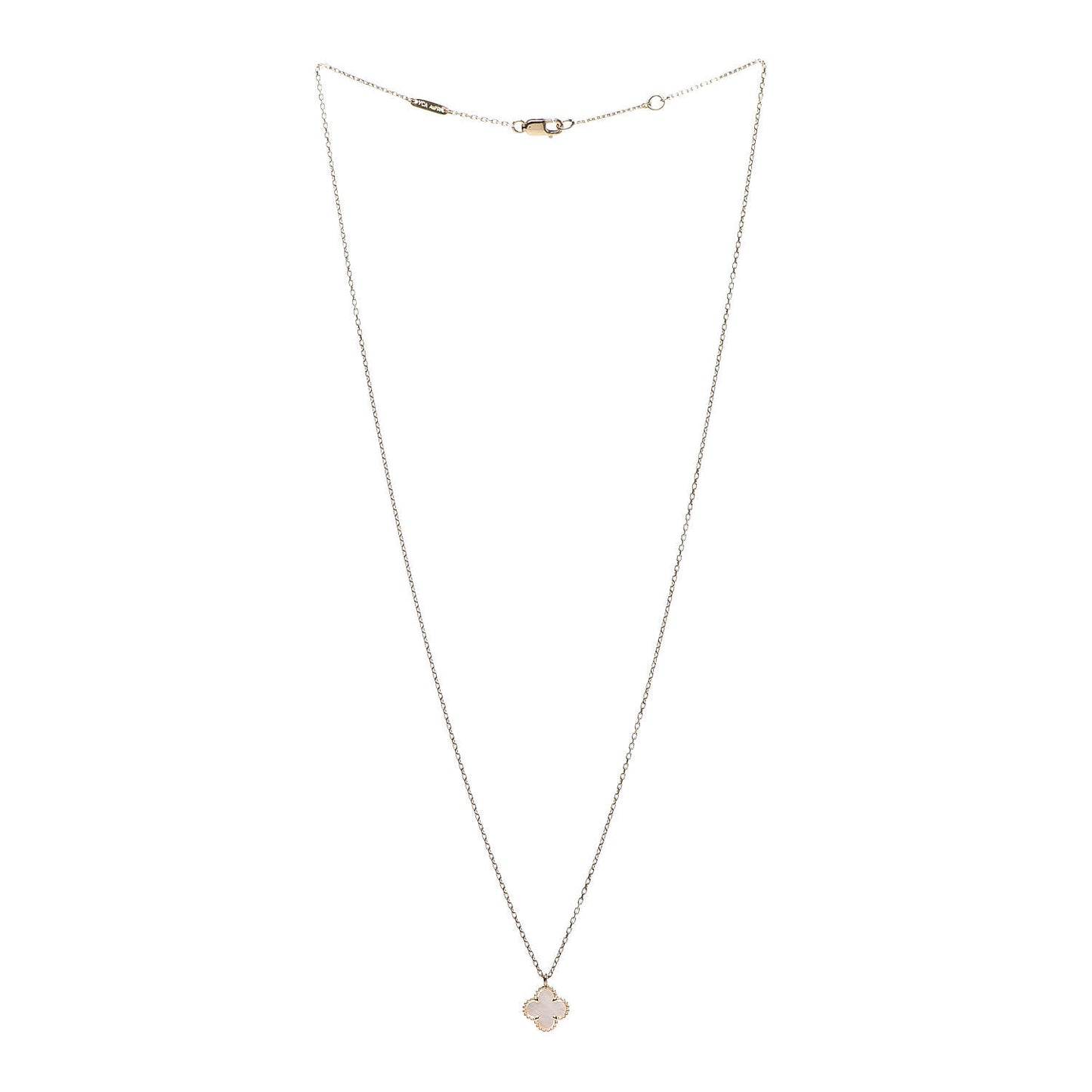 18K Yellow Gold Mother of Pearl Sweet Alhambra Pendant Necklace