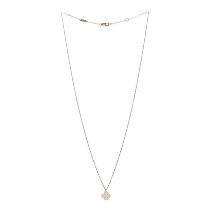Van Cleef & Arpels 18K Yellow Gold Mother of Pearl Sweet Alhambra Pendant Necklace 3 of 7