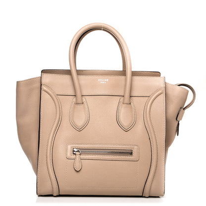 Celine Drummed Calfskin Mini Luggage Dune 1 of 11