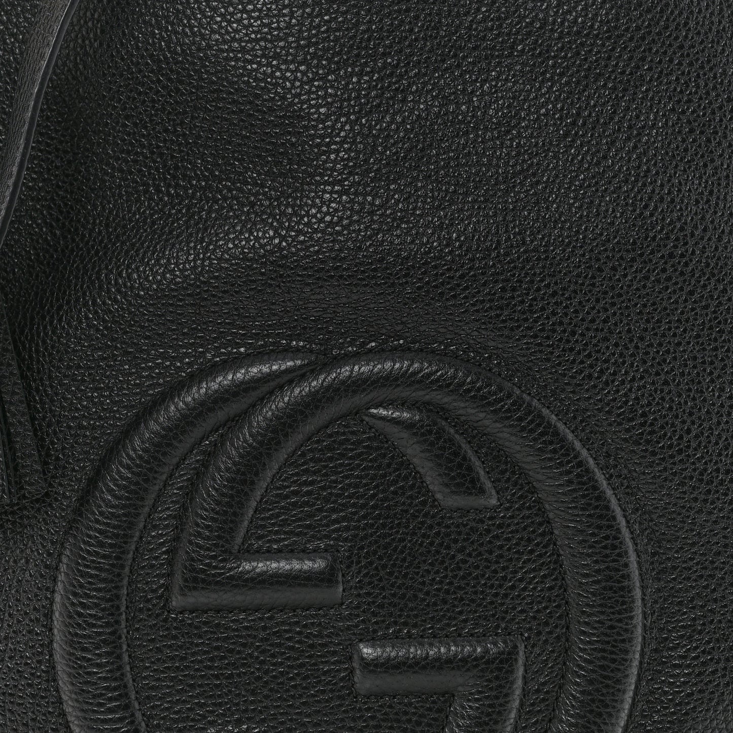 Pebbled Calfskin Large Soho Hobo Black