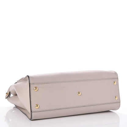 Fendi Vitello Seta Shiny Nappa Medium Peekaboo Iconic Satchel Grigio Polvere Bois de Rose 6 of 14