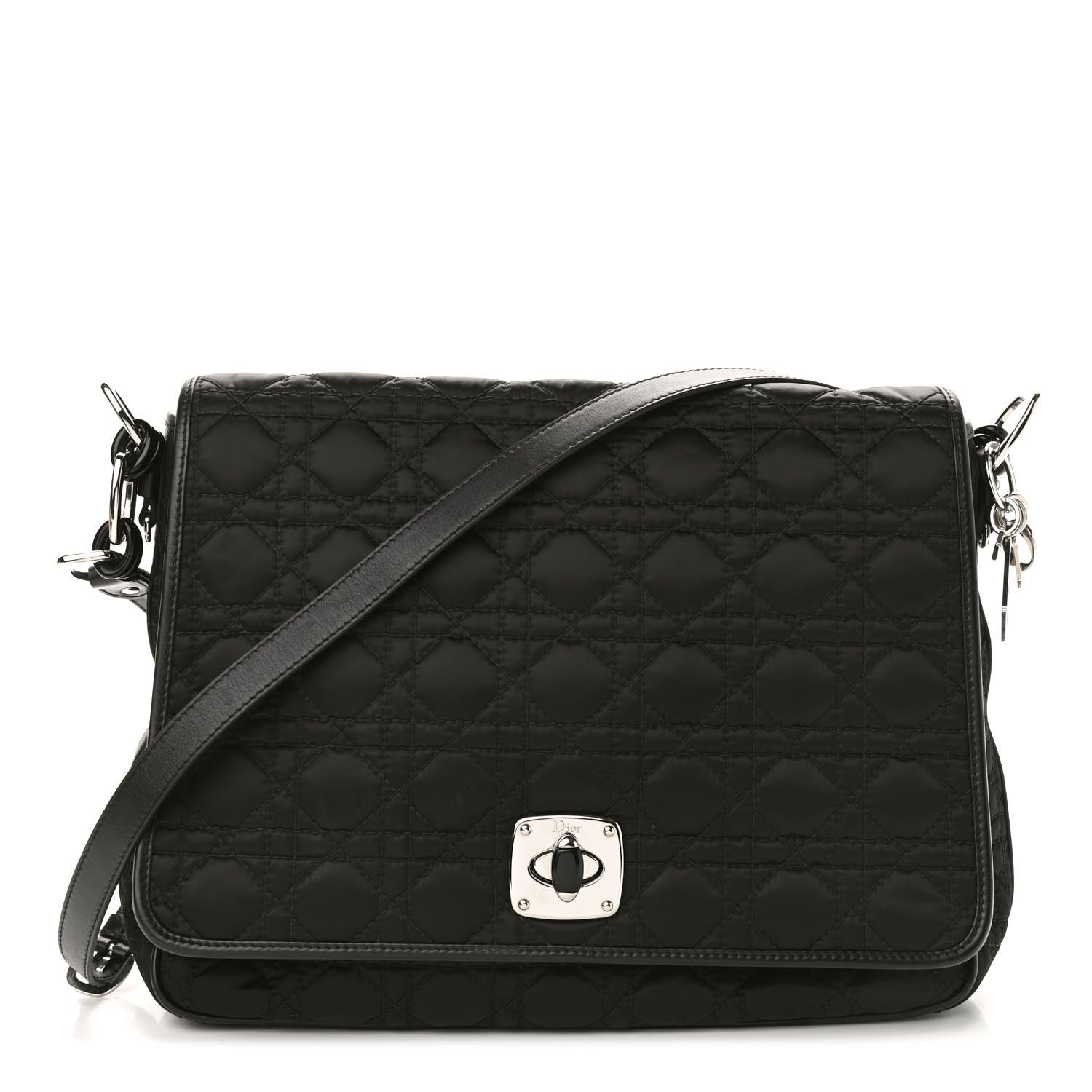 Christian Dior Nylon Cannage Charming Lock Messenger Bag Black 1 of 9