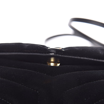 Saint Laurent Velvet Y Quilted Monogram Toy Loulou Chain Satchel French Black 11 of 13