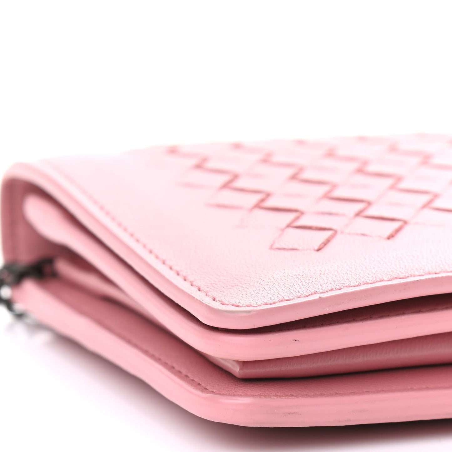 Nappa Intrecciato Continental Wallet on Chain Pink