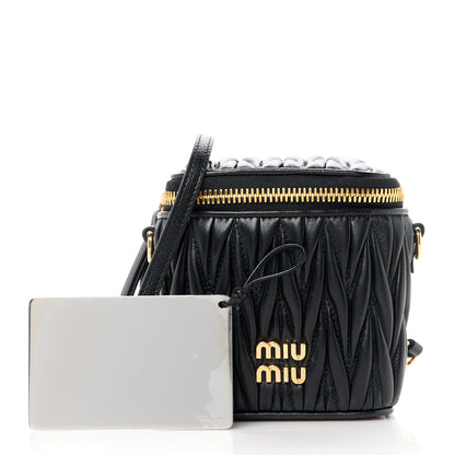 Miu Miu Nappa Matelasse Micro Vanity Case Black 3 of 11