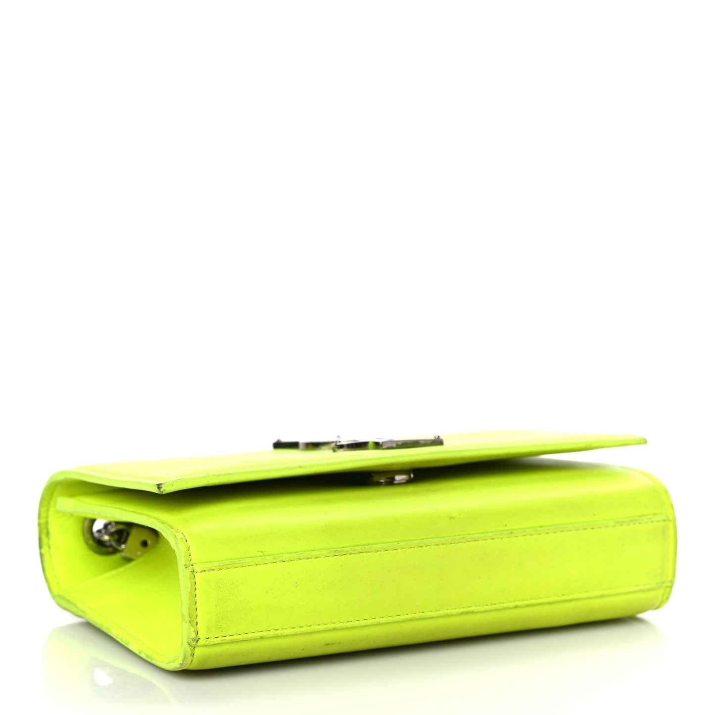 Smooth Calfskin Small Monogram Kate Satchel Neon Yellow