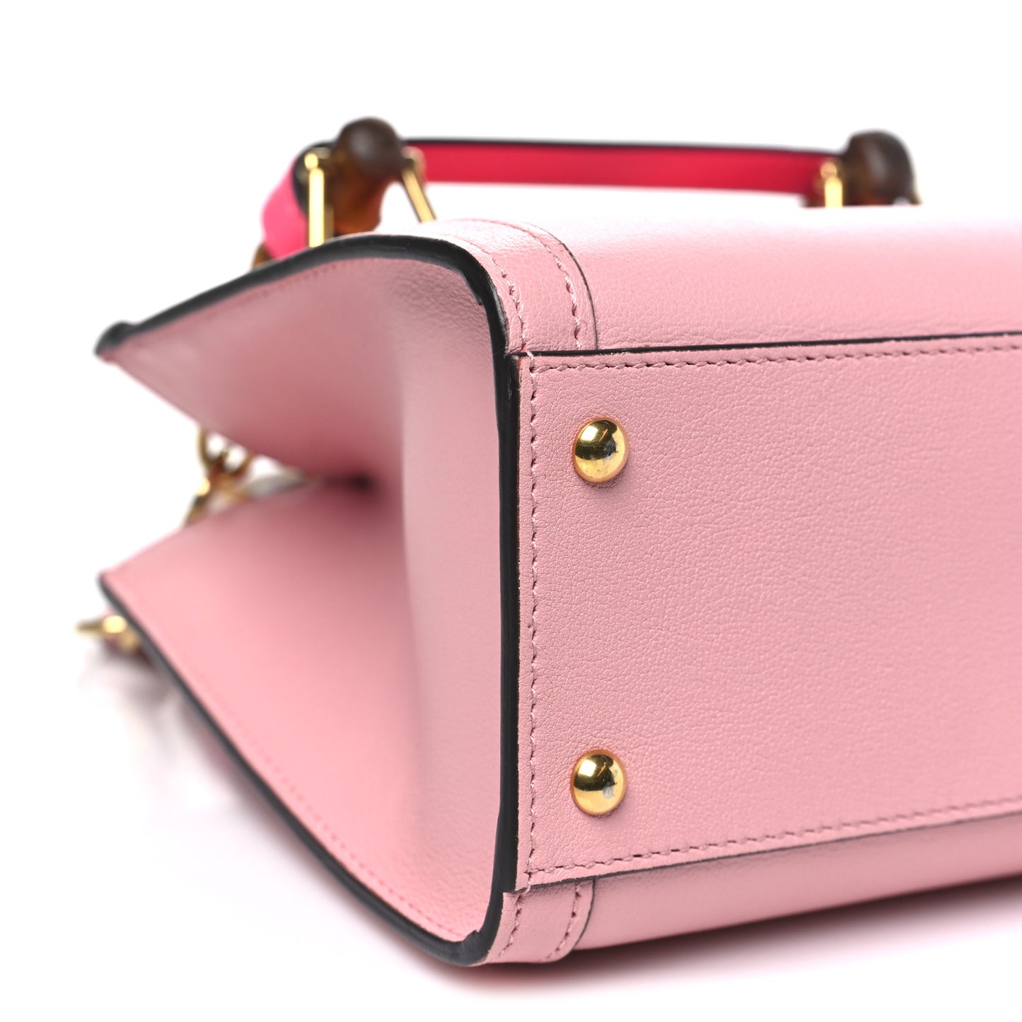Wonka Grain Calfskin Mini Diana Tote Bag Wild Rose Fuxia Fluo