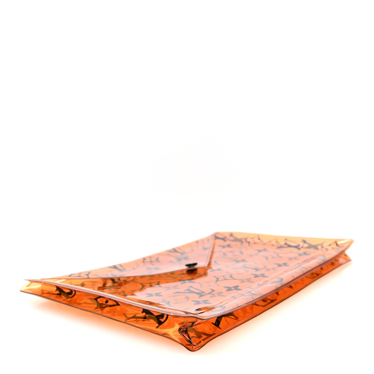 PVC Monogram Printed Envelope Pouch Orange