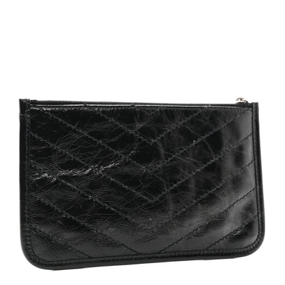 Saint Laurent Crinkled Calfskin Matelasse Monogram Niki Bill Pouch Black 3 of 7