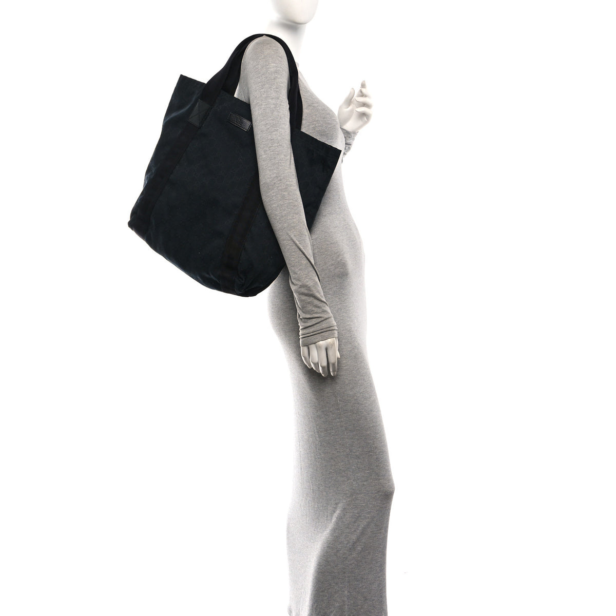 GG Monogram Medium Handle Vertical Tote Black
