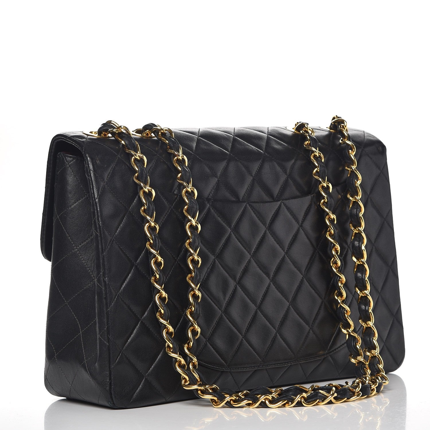 Chanel Lambskin Quilted XL Jumbo Single Flap Black 4 of 13