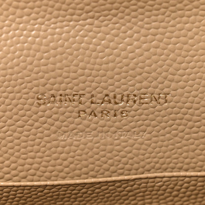 Saint Laurent Grain De Poudre Matelasse Chevron Small Monogram Envelope Wallet Dark Latte 6 of 8