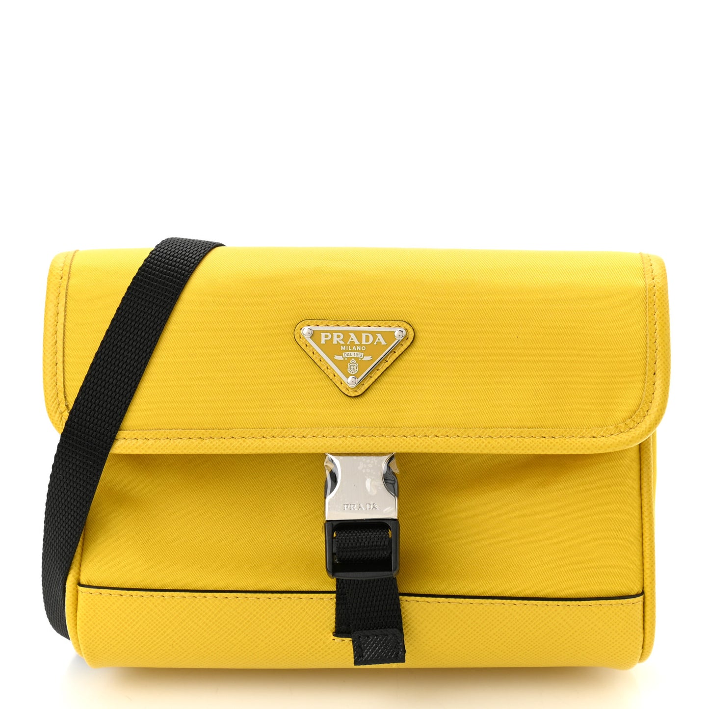 Re-Nylon Saffiano Smartphone Case Crossbody Giallo