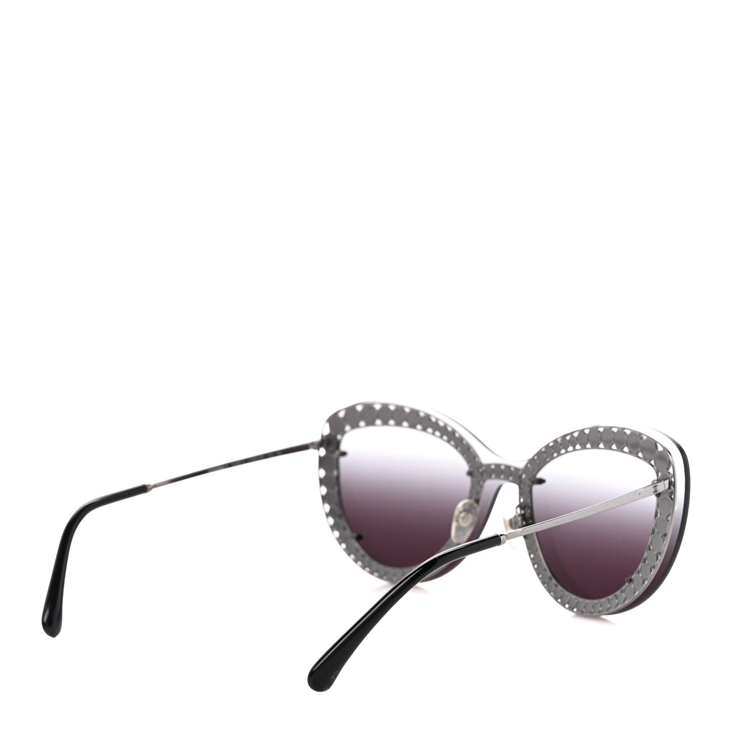 Acetate Metal Pearl Butterfly Sunglasses 4236-H Grey