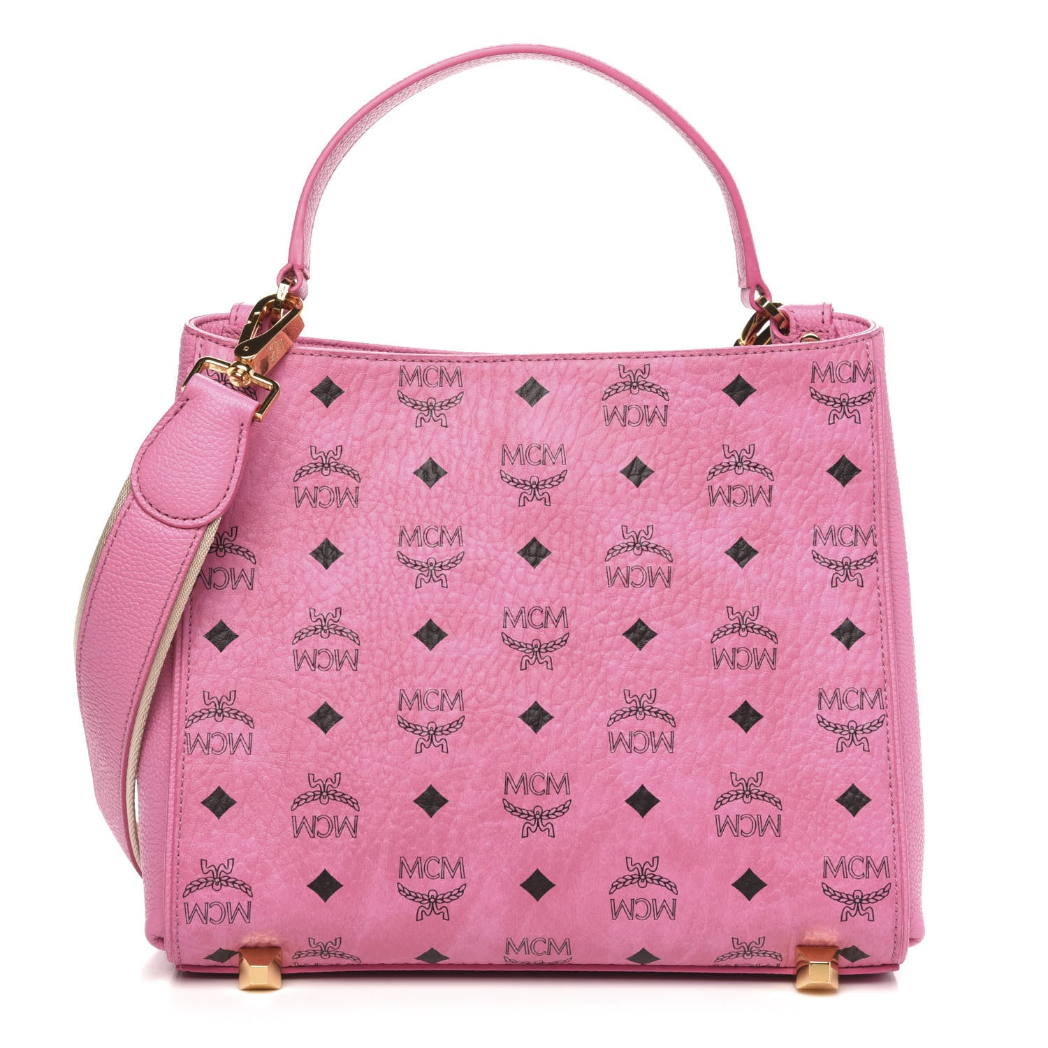 MCM Visetos Corina Shoulder Bag Pink 1 of 10