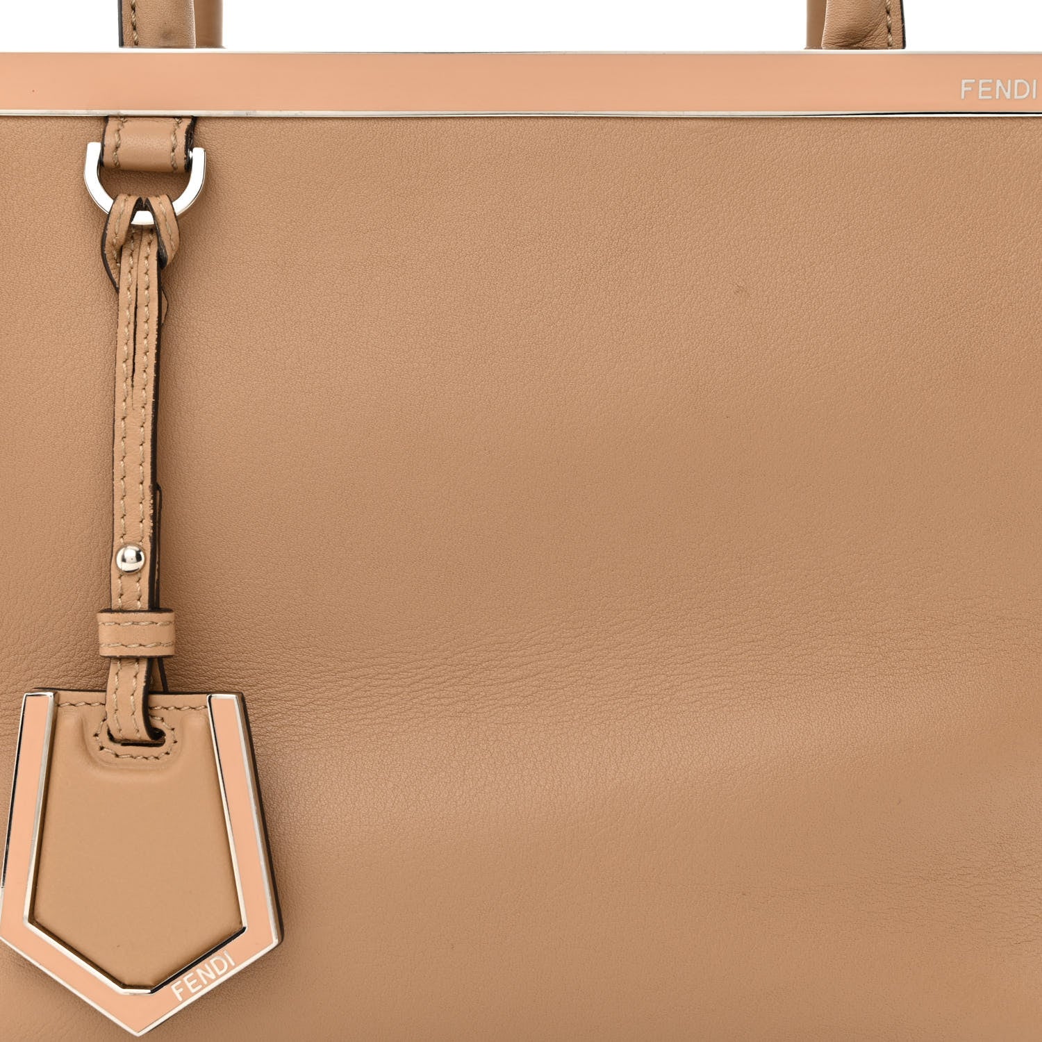 Fendi Vitello Dolce Century Petite 2Jours Tote Cuoio Tempesta 8 of 14