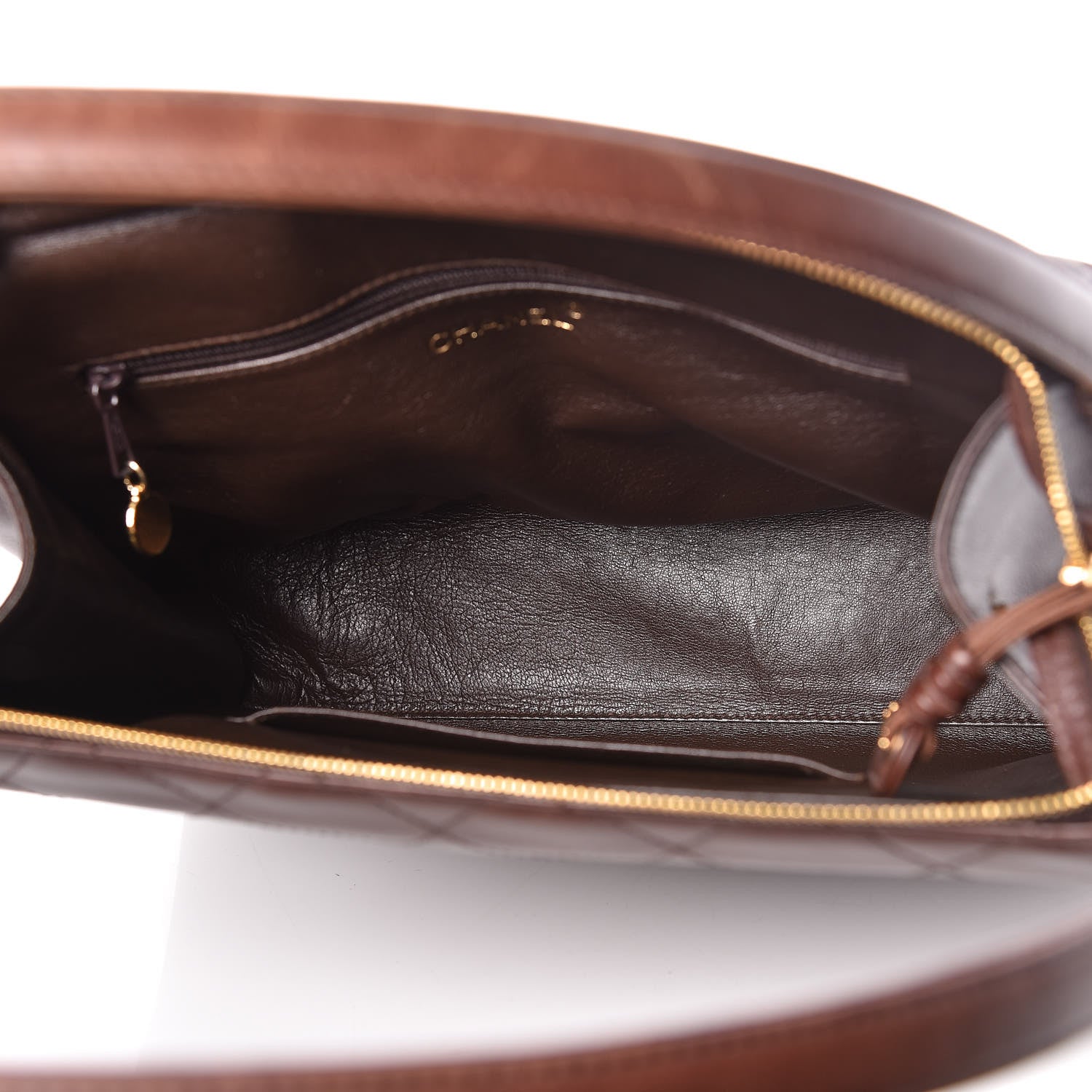 Chanel Lambskin Diamond Stitched Shoulder Bag Brown 5 of 22