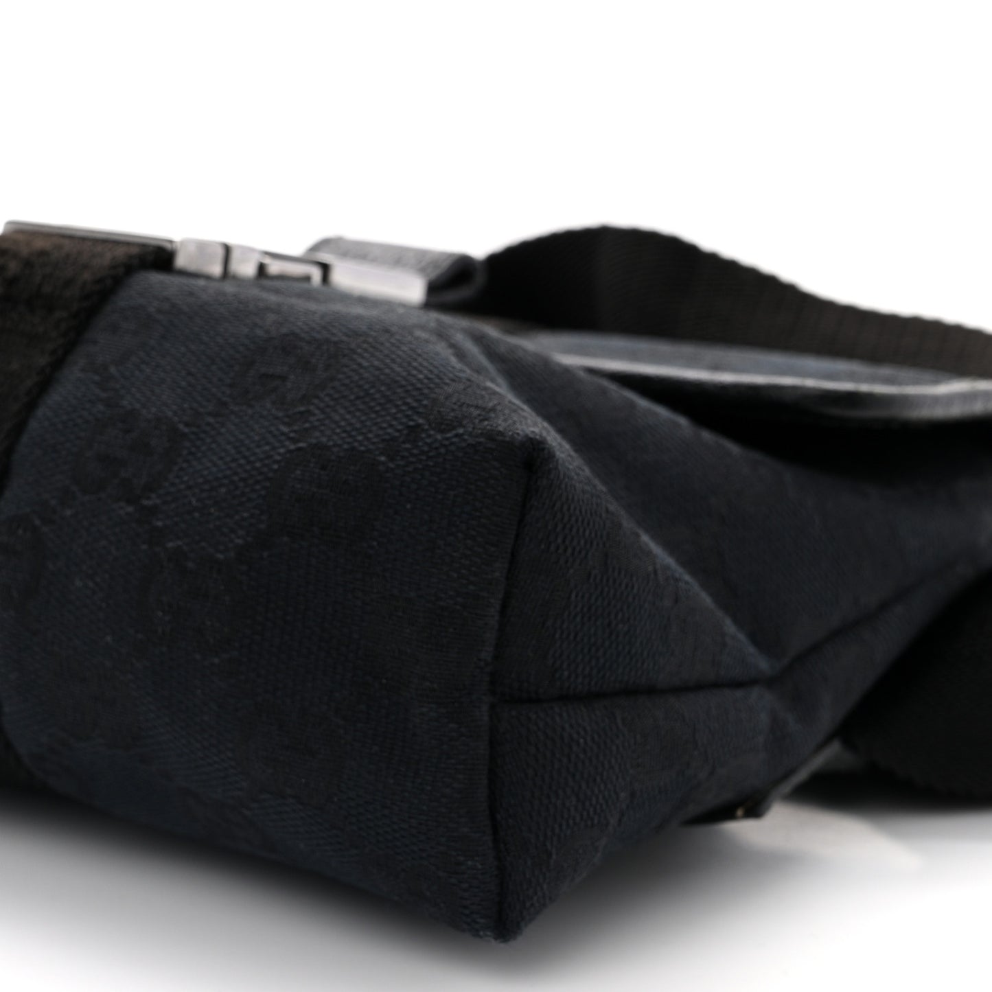 GG Monogram Web Buckle Belt Bag Black