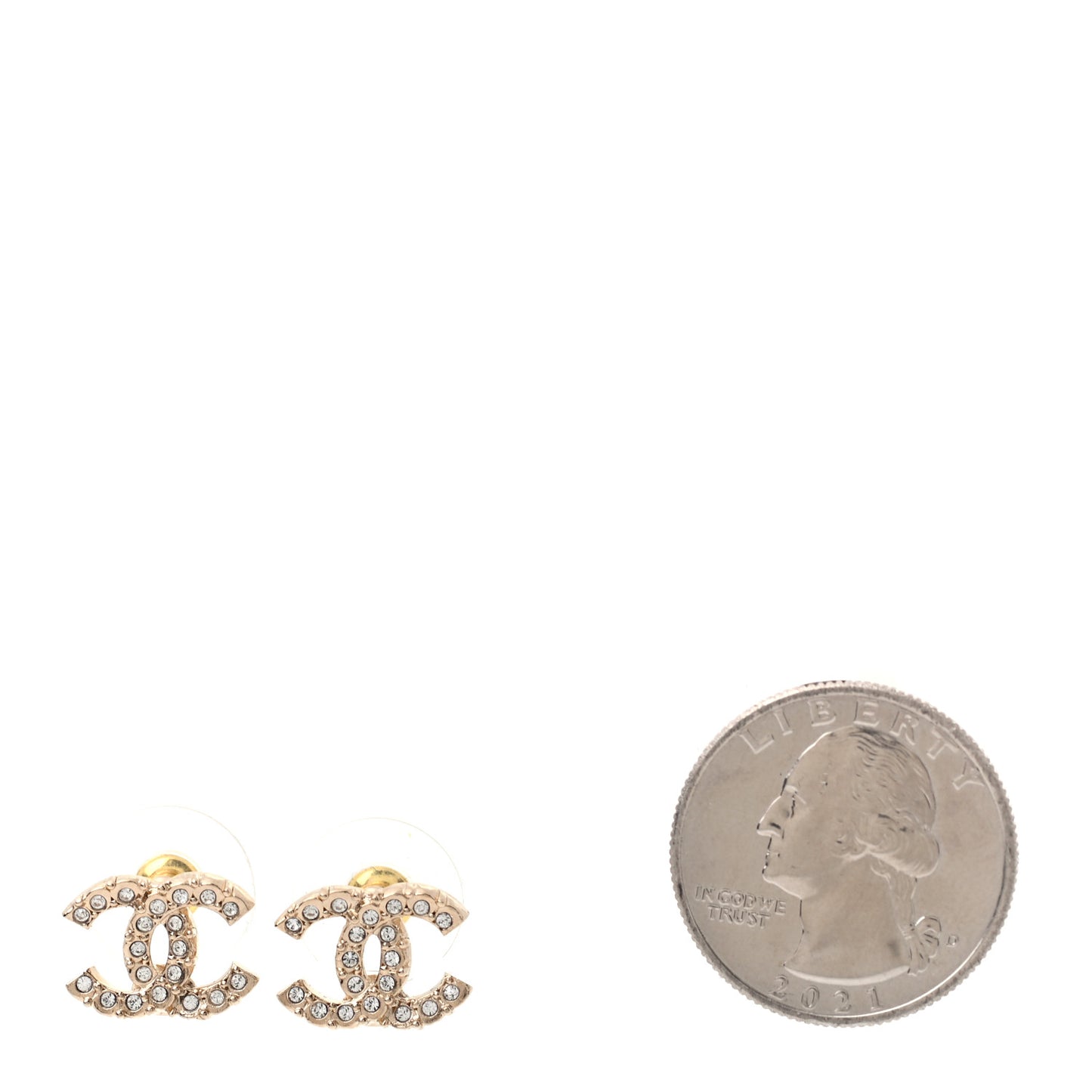 Crystal CC Earrings Gold