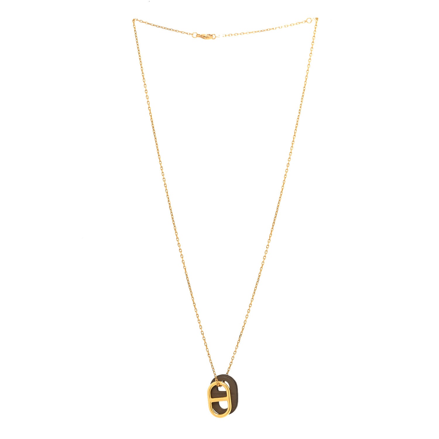 Hermes Swift O'Maillon Pendant Necklace Etoupe 3 of 7