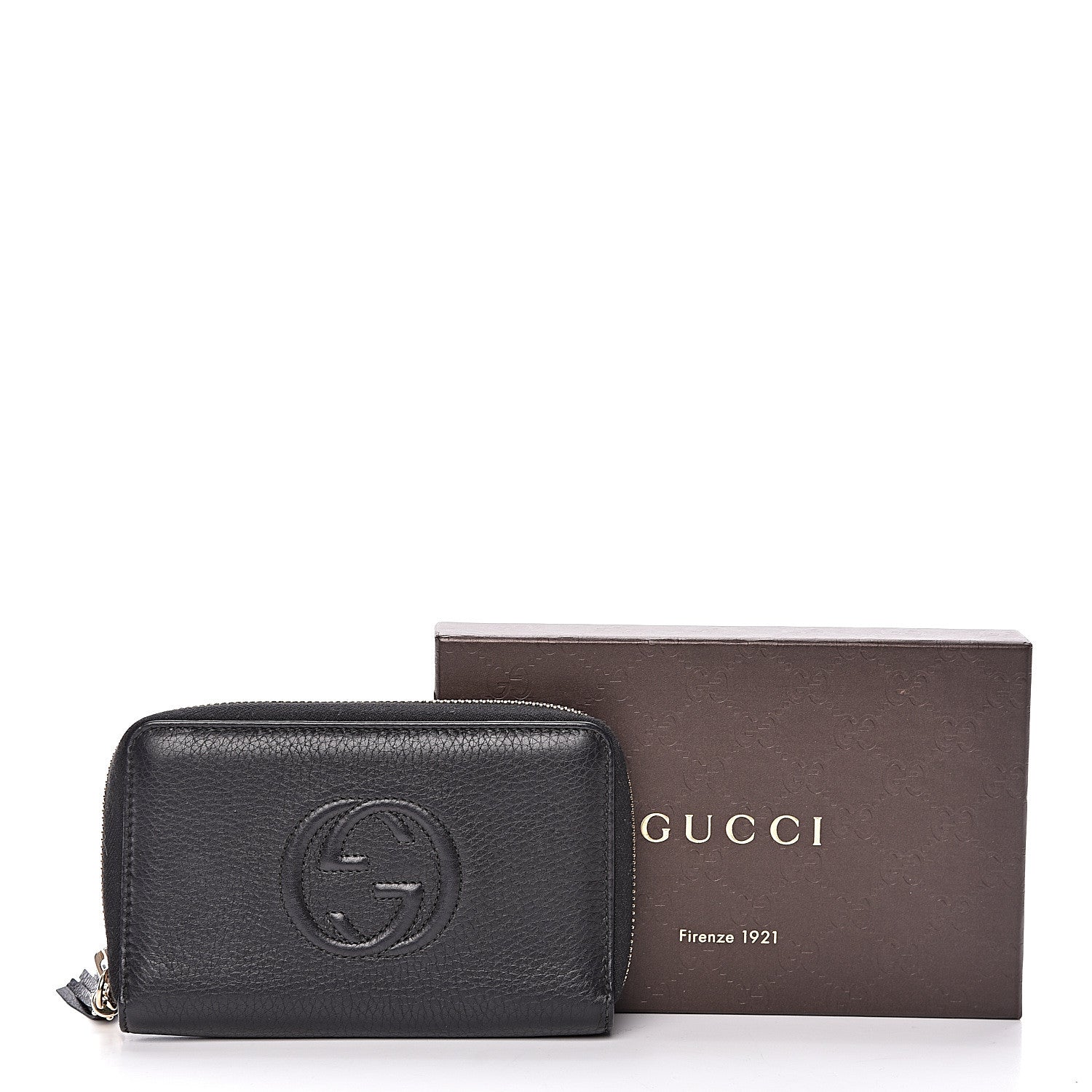 Gucci Pebbled Calfskin Medium Soho Zip Around Wallet Black 8 of 8